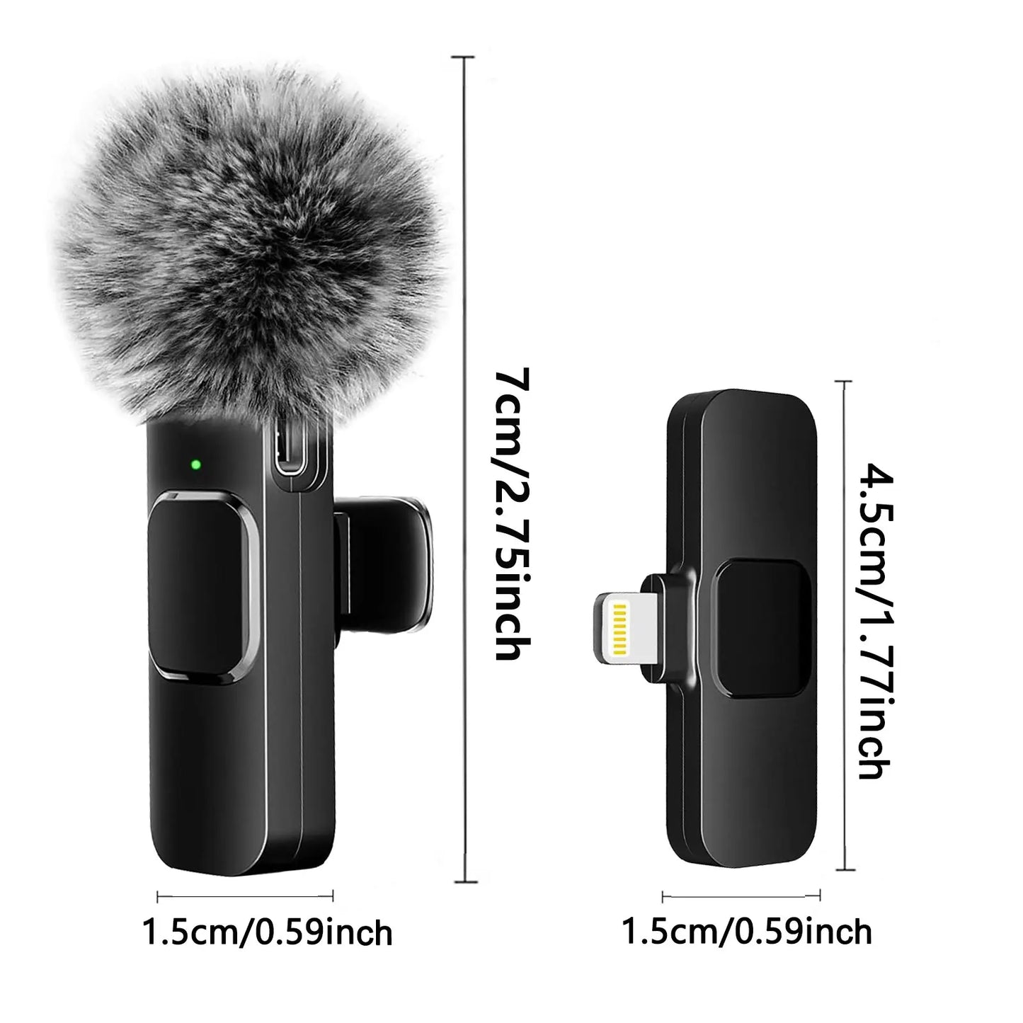 Microfone sem fio com adaptador