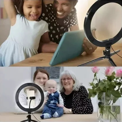 Luz Ring Light + Tripé De Mesa + Suporte Para Celular