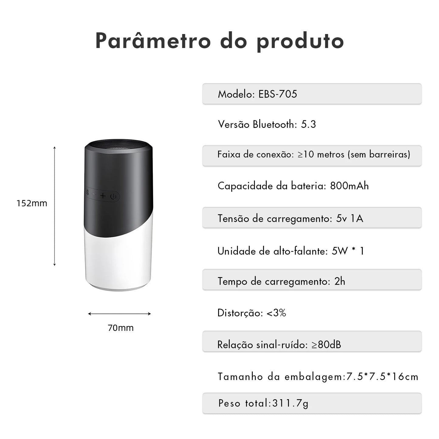 Caixa de som Bluetooth